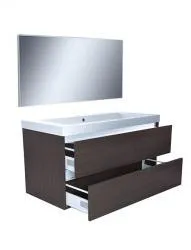 Wiesbaden Vision meubelset (incl. spiegel) 100 cm houtnerf grijs Direct Verzonden